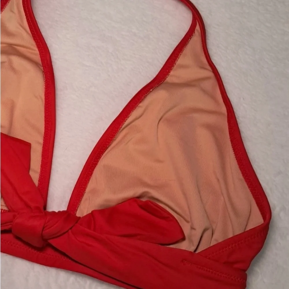 J. Crew Red Halter Bikini Top